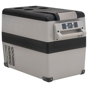 vidaXL aukstumkaste ar rokturi, melna ar pelēku, 35 L, PP un PE