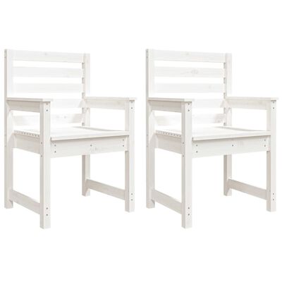 vidaXL dārza krēsli, 2 gab., 60x48x91 cm, priedes masīvkoks, balti
