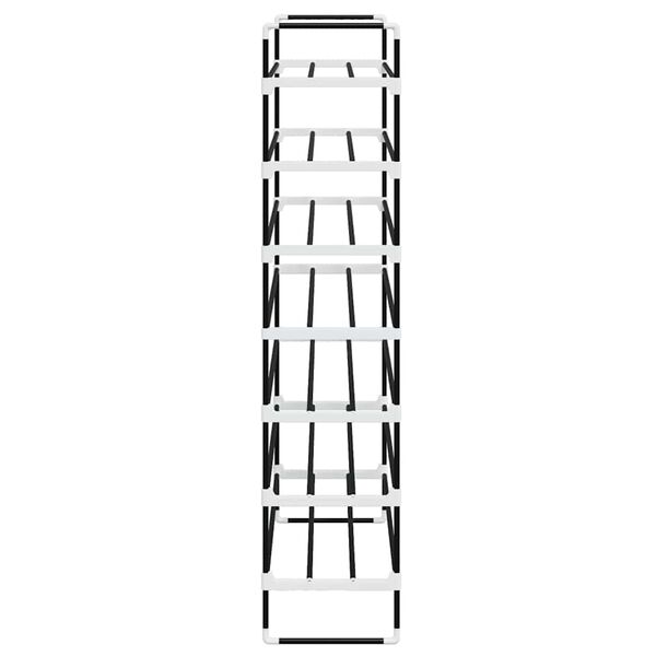 vidaXL apavu skapis, 7 plaukti, metāls, plastmasa, melns