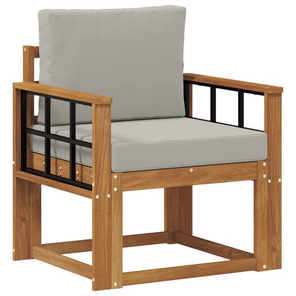 vidaXL Āra dīvāns Cieta akācijas koks un poliesters