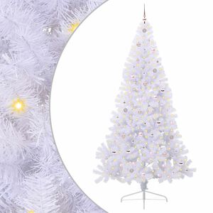 vidaXL Mākslīgā Ziemassvētku eglīte Balts 240 cm PVC un tērauds