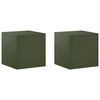 vidaXL Augu statīvs 2 pcs Olīvu zaļ&scaron; 40 x 40 x 40 cm Tērauds
