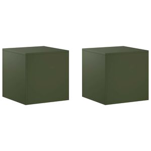 vidaXL Augu statīvs 2 pcs Olīvu zaļ&scaron; 40 x 40 x 40 cm Tērauds