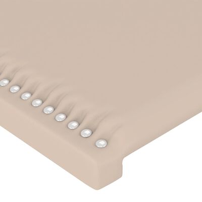 vidaXL gultas galvgalis ar LED, 83x16x78/88 cm, kapučīno mākslīgā āda