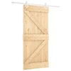 vidaXL Slīdo&scaron;ās durvis 90 x 210 cm Priedes masīvkoks Dabisks un balts