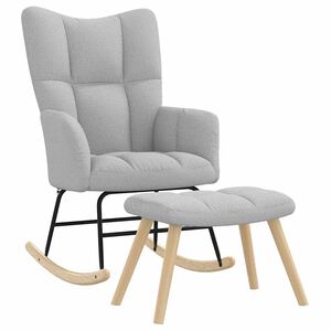 vidaXL &scaron;ūpuļkrēsls ar Footstool Cloud Grey audumu