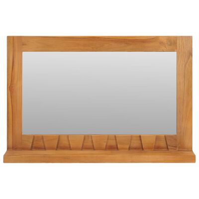 vidaXL sienas spogulis ar plauktu, 60x12x40 cm, masīvs tīkkoks