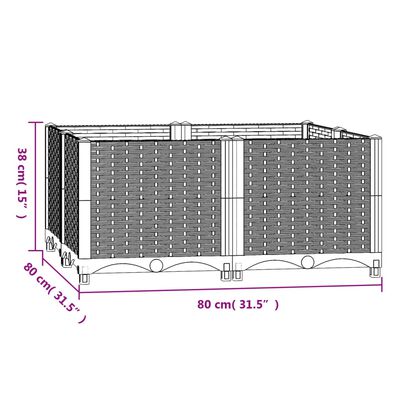 vidaXL puķu kaste, 80x80x38 cm, polipropilēns