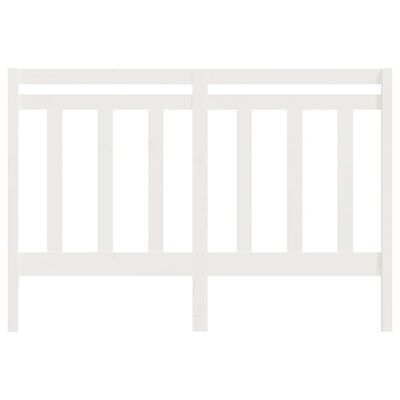 vidaXL gultas galvgalis, balts, 126x4x100 cm, priedes masīvkoks