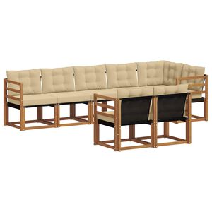 vidaXL Āra dīvānu komplekts ar spilvenu 8 pcs Dabisks un bē&scaron;s