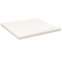 vidaXL galda virsma, balta, 50x50x2,5 cm, priedes masīvkoks, kvadrāta