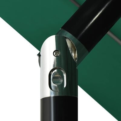 vidaXL 3-līmeņu saulessargs ar alumīnija kātu, 3,5 m, zaļš