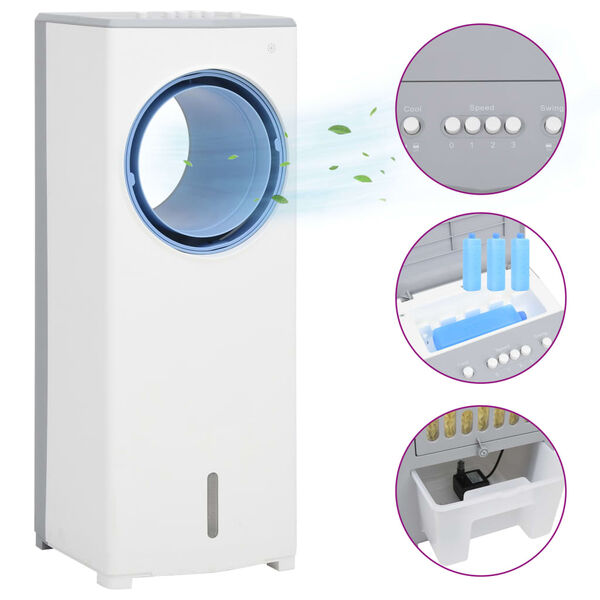 vidaXL gaisa kondicionieris, balts, pārvietojams, 264x255x680 cm, 80 W