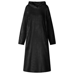 vidaXL Segas džemperis ar kapuci Melna l Flanelis