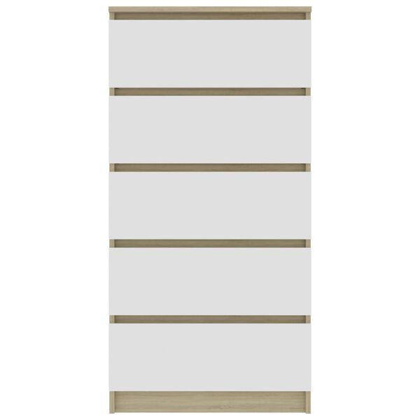 vidaXL atvilktņu kumode, 60x35x121 cm, inženierijas koks