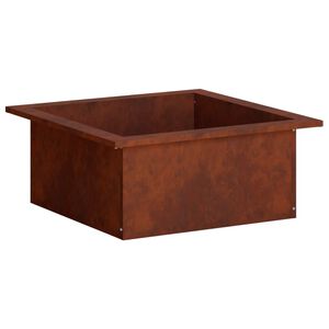 vidaXL Ugunskura gredzens Rūsa 90 x 90 x 25 cm Novecināts tērauds
