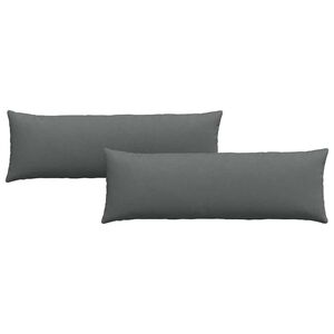 vidaXL Dīvāna spilveni 2 pcs Tum&scaron;i pelēks 120 x 40 cm audums