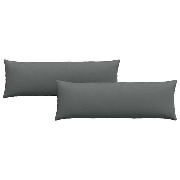 vidaXL Dīvāna spilveni 2 pcs Tum&scaron;i pelēks 120 x 40 cm audums