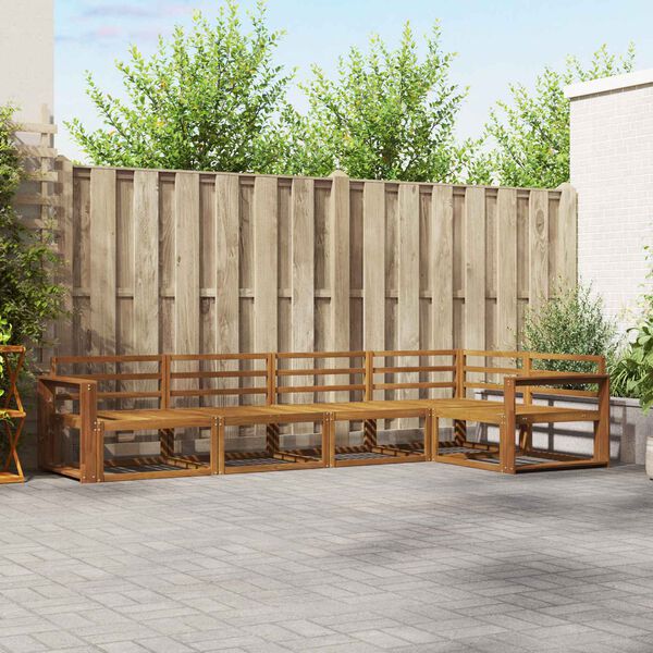 vidaXL Āra dīvānu komplekts 5 pcs Dabiska Cietā akācijas koks