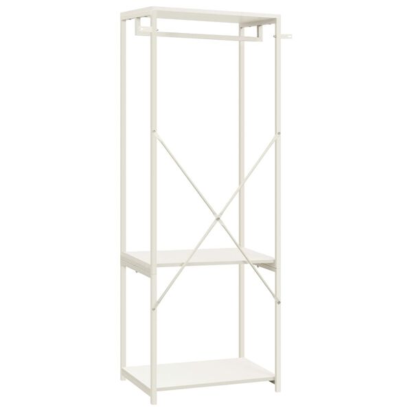 vidaXL drēbju plaukts, balts, 60x40x167 cm, metāls, skaidu plāksne