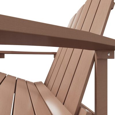 vidaXL dārza krēsls ar kāju balstu, HDPE, brūns