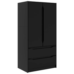 vidaXL Skapis ar atvilktni Melns 79,5 x 49 x 156 cm Inženierijas koks