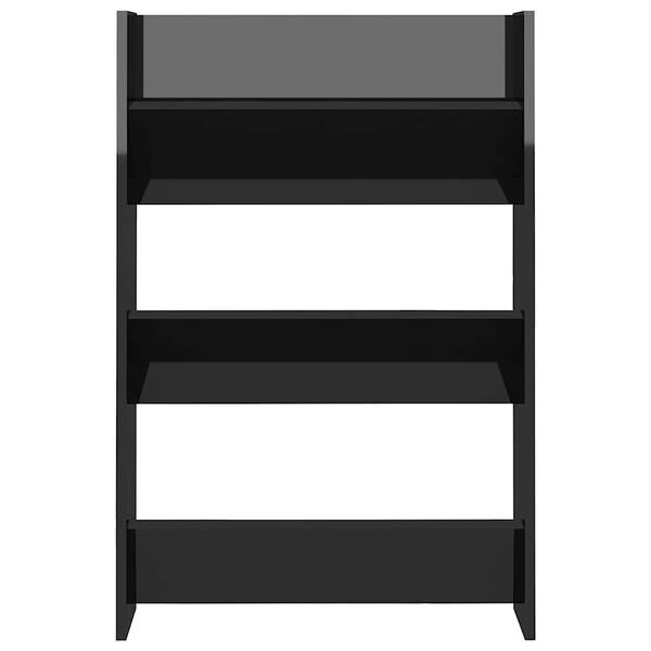 vidaXL sienas apavu plaukts 60x18x90cm spīdīgi melns inženierijas koks