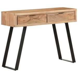 vidaXL konsoles galdiņ&scaron;, 100x35x76 cm, akācija, dabīgas formas malas