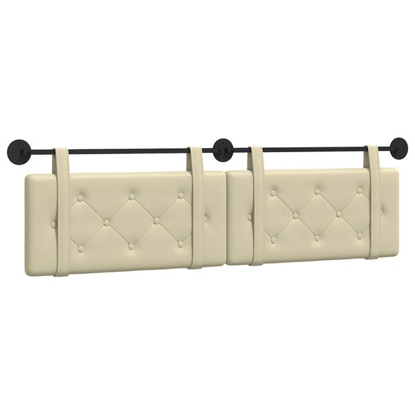 vidaXL Karājo&scaron;s galvgalis Krēmkrāsa 190 x 55 x 5 cm Mākslīgā āda