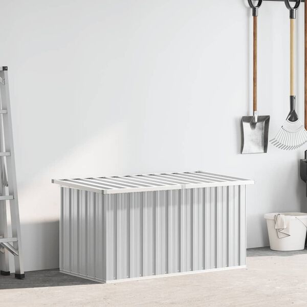 vidaXL dārza uzglabā&scaron;anas kaste, pelēka, 129x67x65 cm