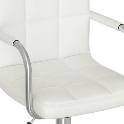 vidaXL grozāms virtuves krēsls, balta mākslīgā āda