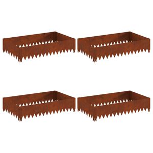 vidaXL Zāliena Apmale 4 pcs 100 x 60 x 20 cm Tērauds Rūsa