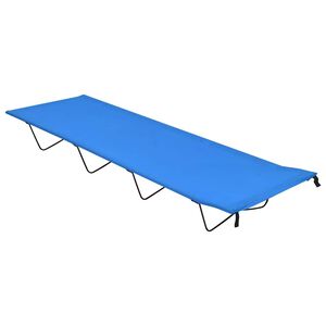 vidaXL kempinga gulta, 180x60x19 cm, zils oksforda audums, tērauds