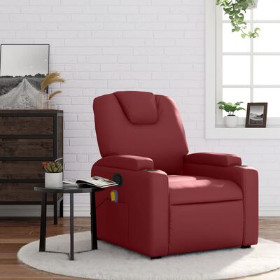 vidaXL masāžas krēsls, vīnsarkana mākslīgā āda