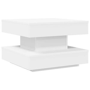 vidaXL kafijas galdiņ&scaron;, 360 grādu grozāms, balts, 50x50x34,5 cm