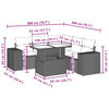 vidaXL 6-daļīgs dārza dīvānu komplekts,matrači, gai&scaron;i pelēka PE pinums