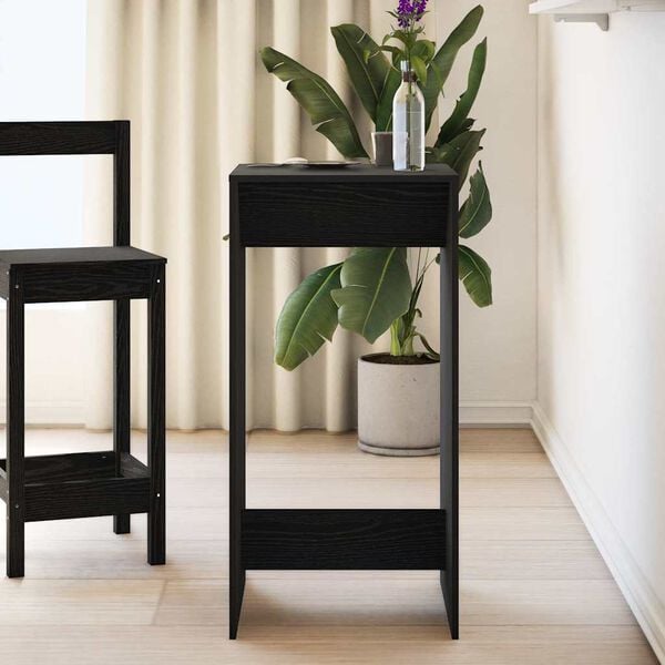 vidaXL Bāra galds Melns ozolkoks 51 x 50 x 103,5 cm Inženierijas koks
