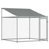 vidaXL suņu būris ar jumtu un durvīm, pelēks, 2x2x2 m, cinkots tērauds