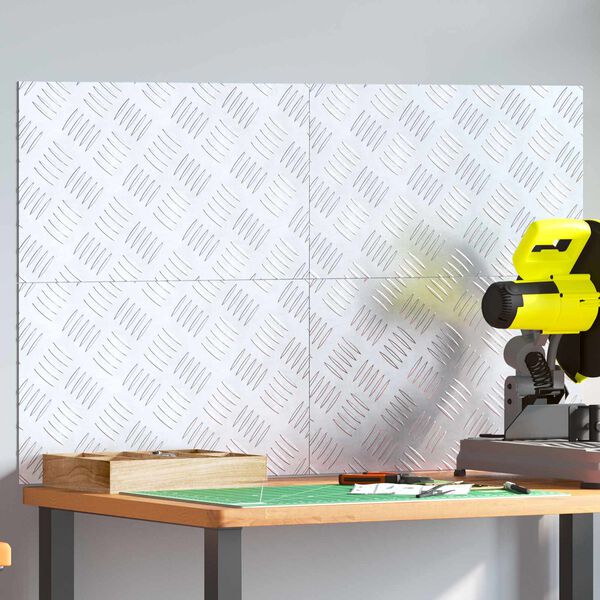 vidaXL Trepju paklājs Taisnstūra 4 pcs Sudraba 50 x 30 cm Alumīnijs