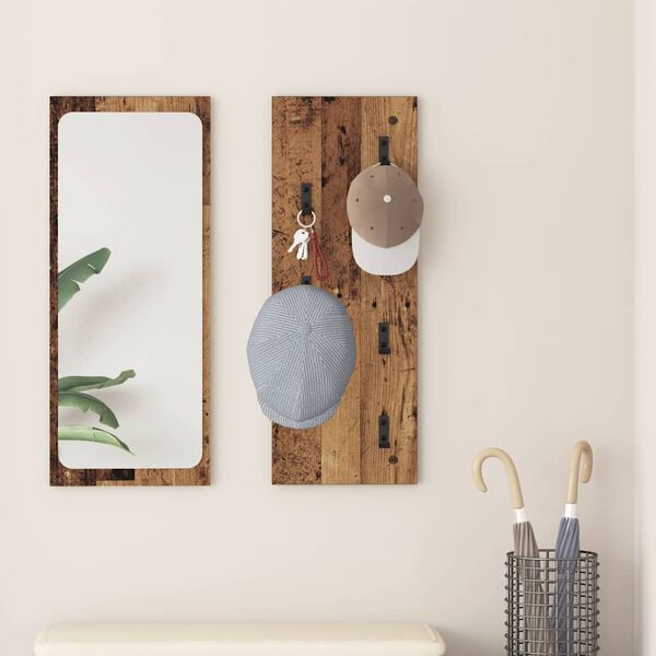 vidaXL Sienas pakaramais Vecs koks 30 x 1,5 x 80 cm Inženierijas koks