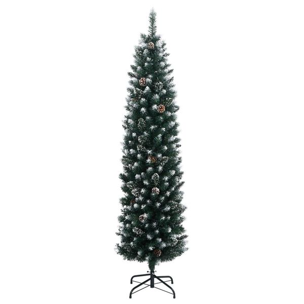 vidaXL mākslīgā Ziemassvētku egle, šaura, 180 cm, 300 LED