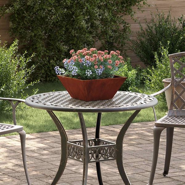 vidaXL Dārza stādītājs Rūsa 35 x 35 x 15 cm Novecināts tērauds