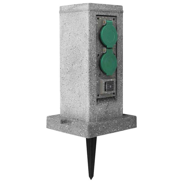 vidaXL dārza strāvas sadalītājs ar krēslas sensoru, plastmasa