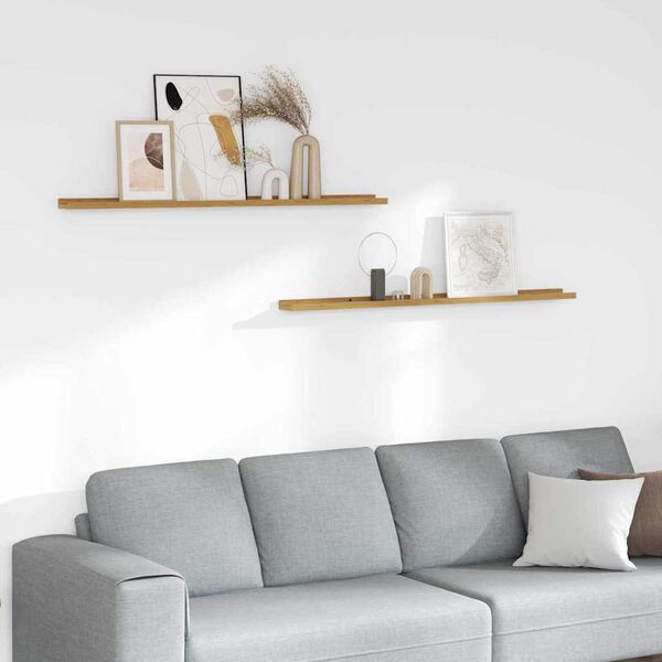 vidaXL Sienas plaukts 2 pcs Bē&scaron;a 115 x 9 x 3 cm Inženierijas koks