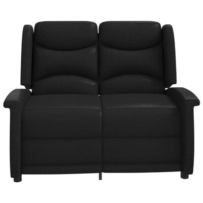 vidaXL divvietīgs krēsls, atgāžams, melns audums