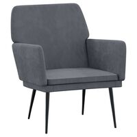 vidaXL atpūtas krēsls, tumši pelēks, 62x79x79 cm, samts