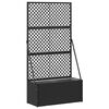 vidaXL Dārza režģa puķu pods Melns 70 x 30 x 135 cm Metāls