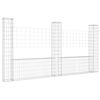 vidaXL gabionu siena ar 3 stabiem, U-forma, dzelzs, 260x20x150 cm