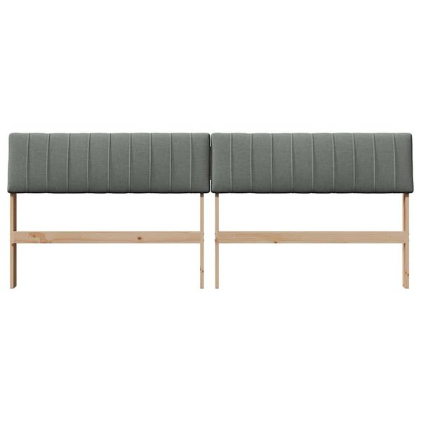 vidaXL Mīkstināts gultas galvgalis Tum&scaron;i pelēks 200 cm