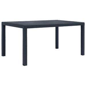 vidaXL dārza galds, 150x90x72 cm, antracītpelēka plastmasa